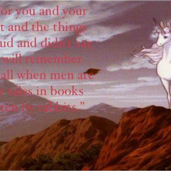 The Last Unicorn pendant and chain. Silver tone with blue and clear glass - Picture 6 of 10